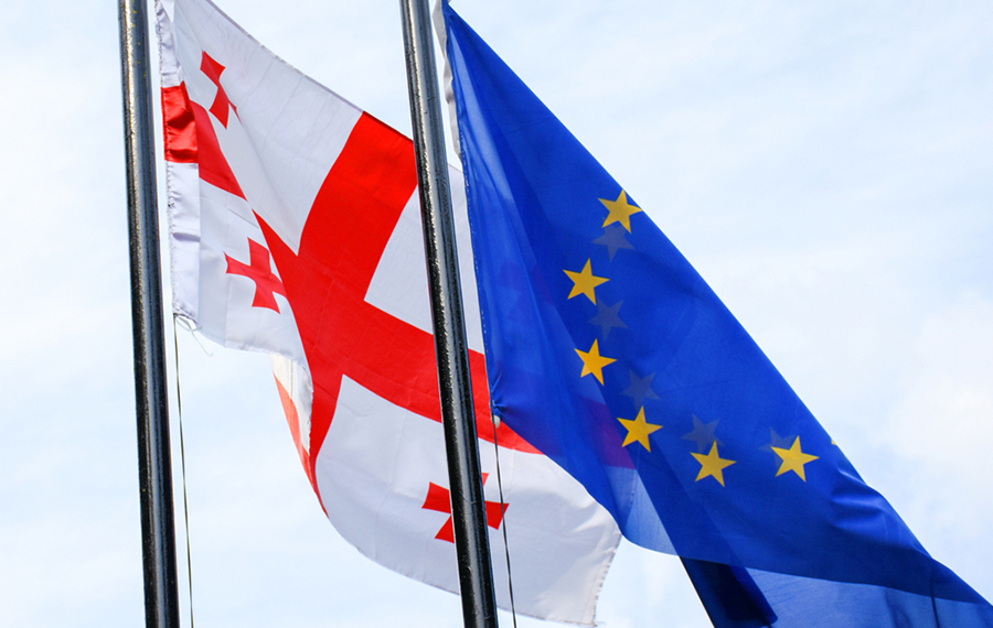 georgia-EU Georgia & EU flags