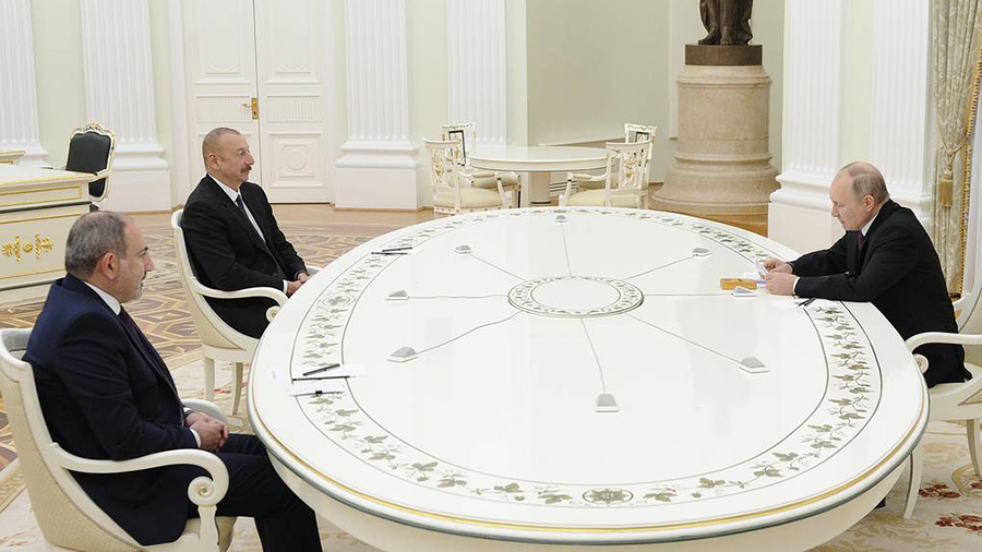 Pashinyan, Putin, Aliev