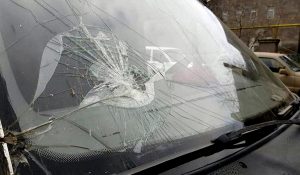 broken glass car