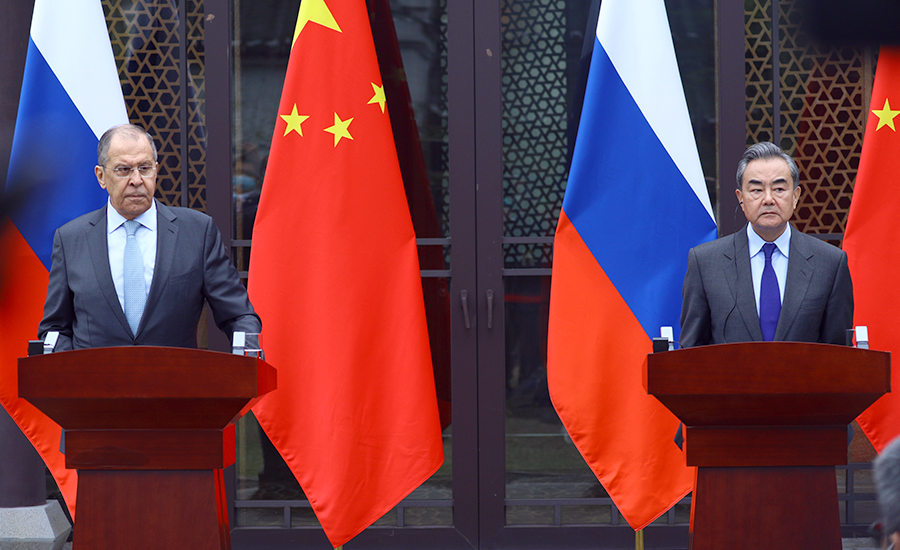 russia-china Foreign Minister Sergey Lavrov talks with Foreign Minister of China Wang Yi