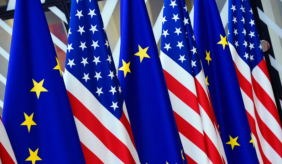 us-eu USA EU flags