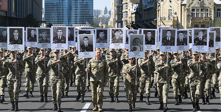 Procession of the military in Baku