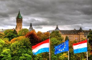 Luxembourg & EU flags