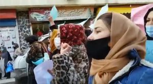 Female protesters in Kabul