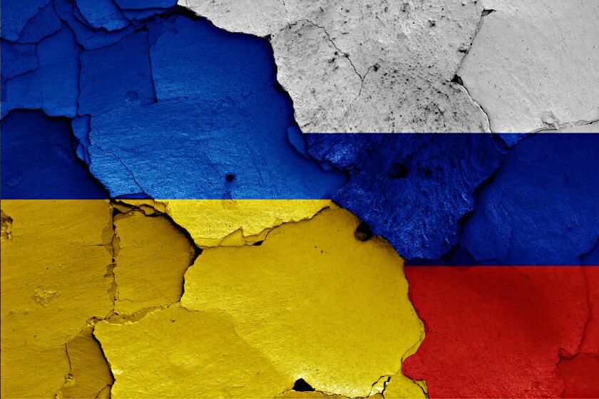 russia ukraine flags