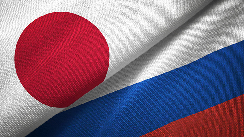 russia-japan Russia & Japan flags