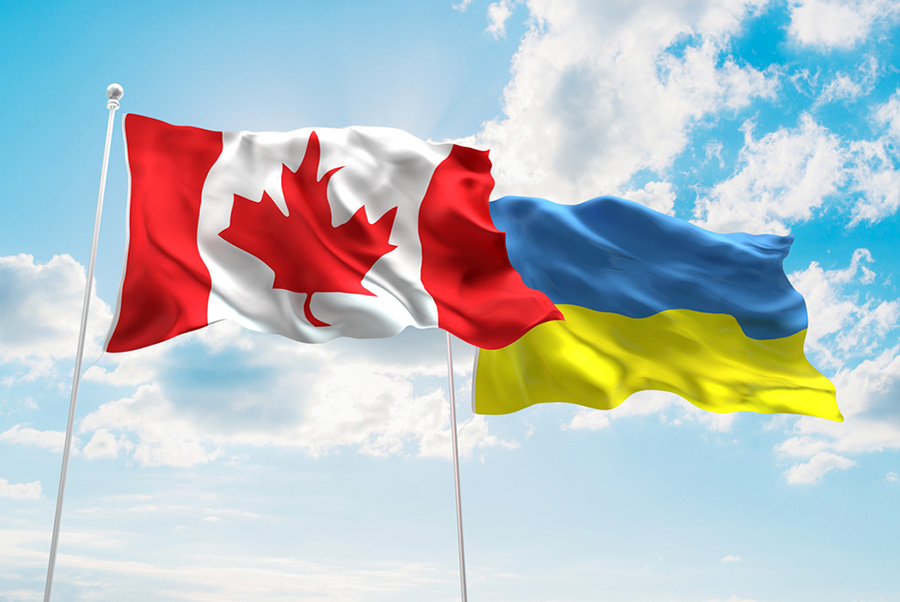 ukraine-canada Ukraine & Canada flags