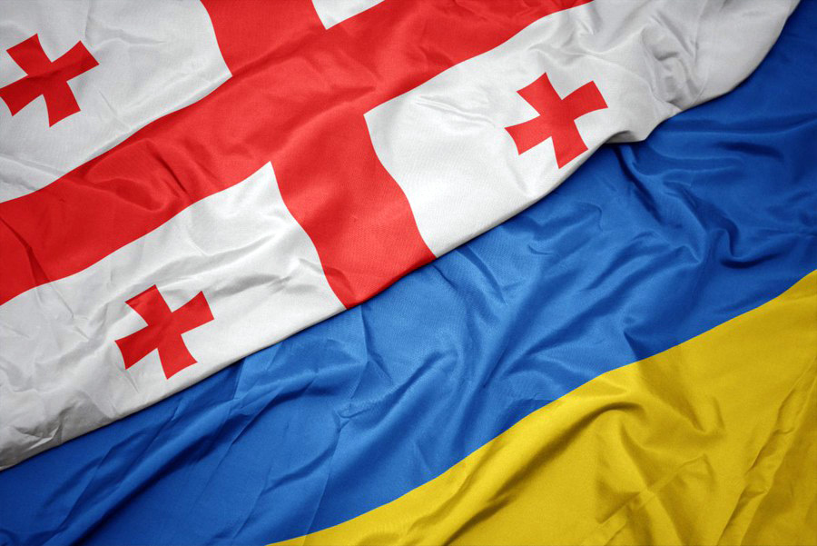 Ukraine & Georgia flags