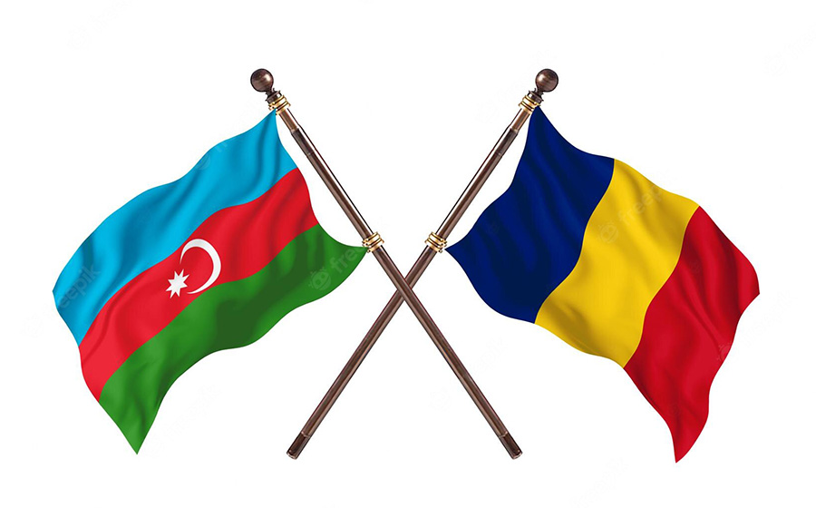 Azerbaijan & Romania flags