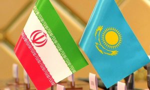 Iran, Kazakhstan flags