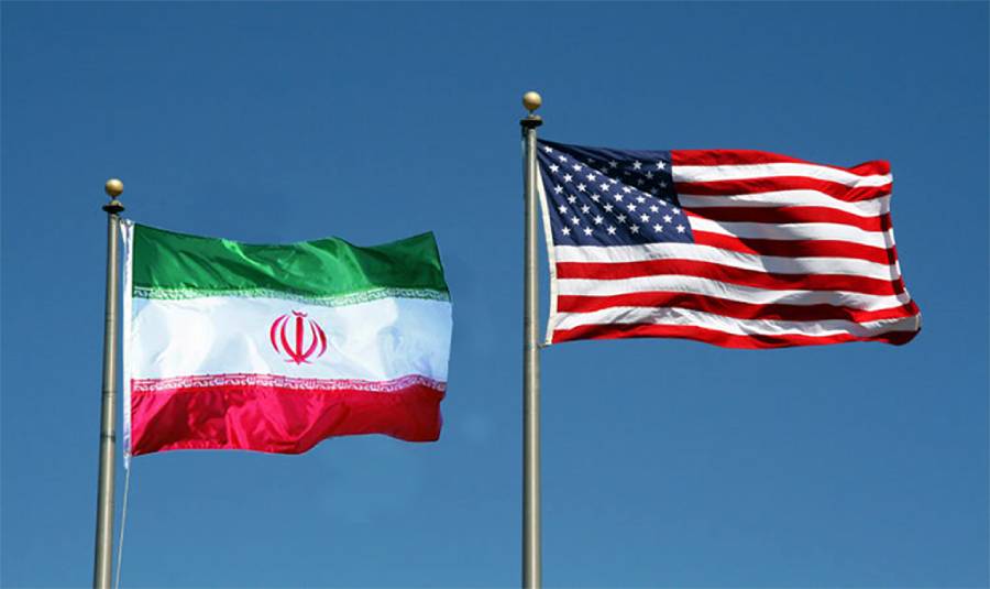 Iran and USA flags