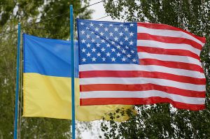 Ukraine & US flags