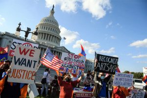 Armenian-Americans in front of the US Capitol in Washington