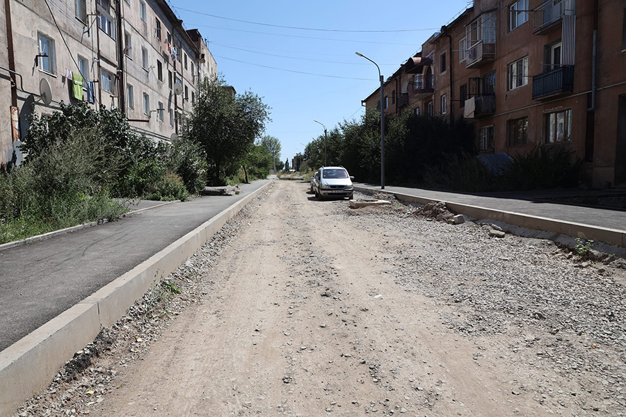 ավտոճանապարհի շինարարություն Գյումրիում