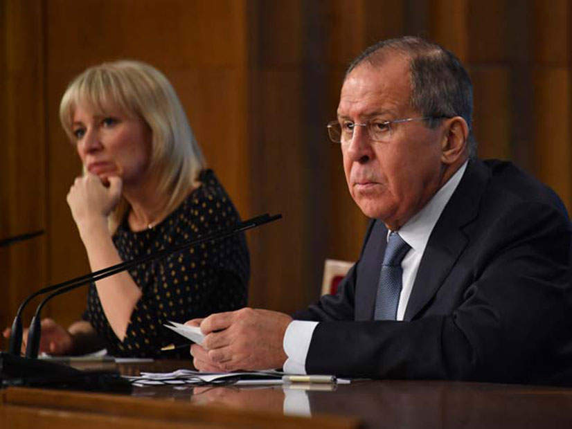 m_zaharova—s_lavrov Ռուսաստանի արտգործնախարար Սերգեյ Լավրովը եւ ՌԴ ԱԳՆ խոսնակ Մարիա Զախարովան