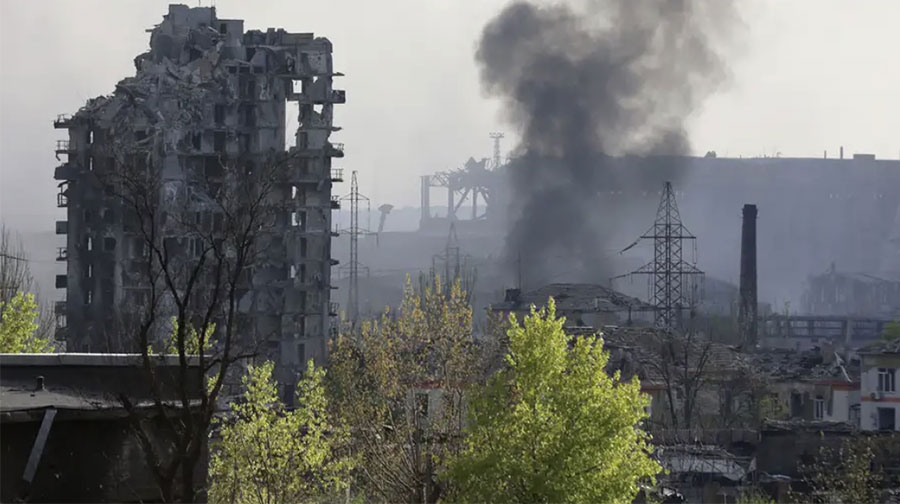 Ուկրաինա, պատերազմից փլուզված գործարան