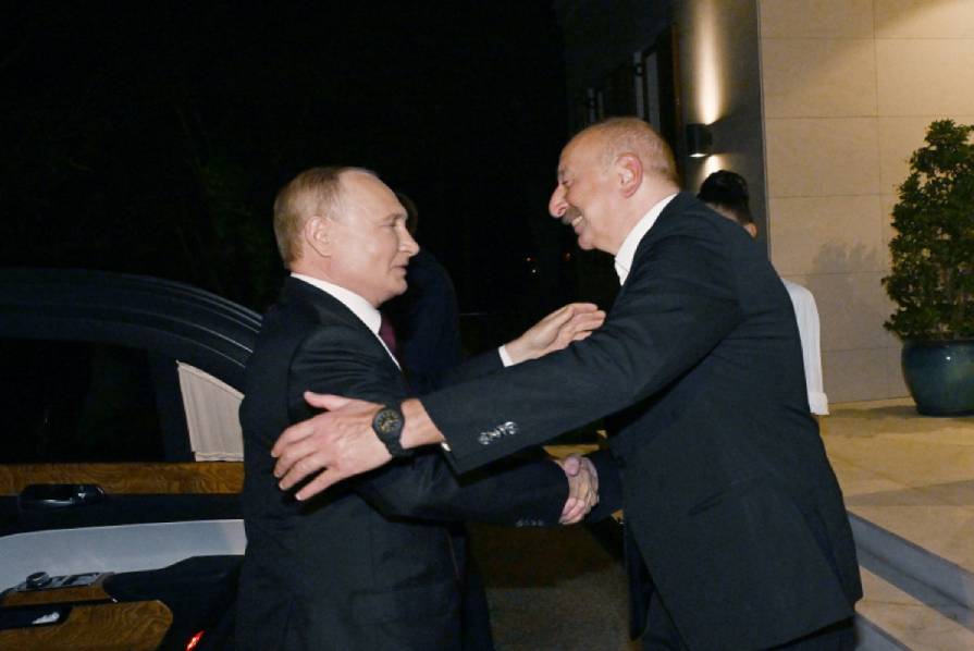 ՌԴ նախագահ Վլադիմիր Պուտինի եւ Ադրբեջանի նախագահ Իլհամ Ալիեւի հանդիպումը Բաքվում 2024 թվականին